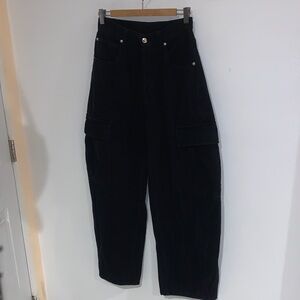 Alexander Wang Black Flare & Wide Leg Jeans washed out size small 14’